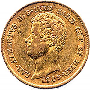 1.45a | 20 Lire oro. Carlo Alberto, 1849