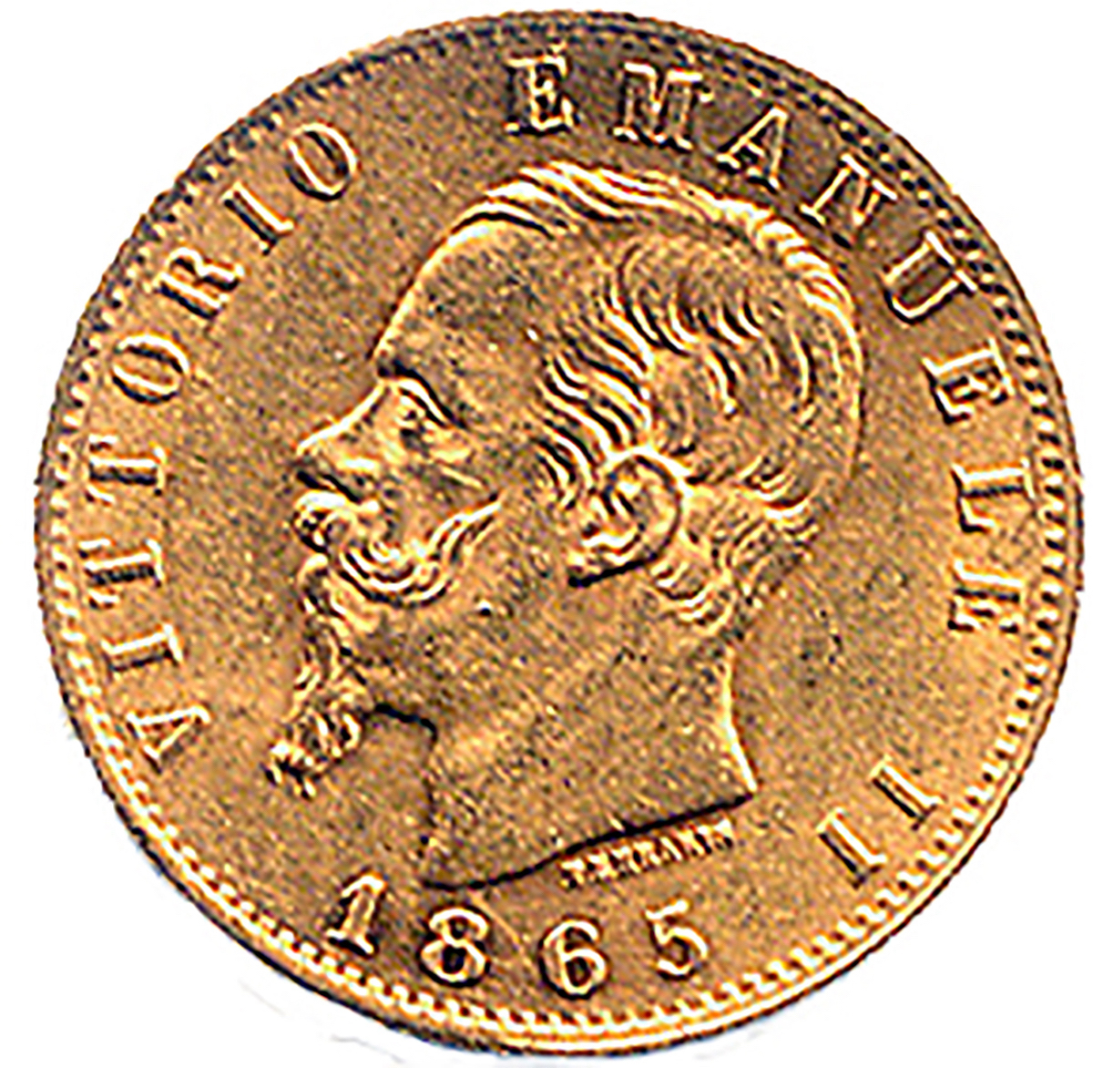 1.90 | 20 Lire oro. Vittorio Emanuele II, 1865