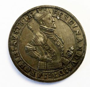 2.2.a | Tallero in argento. Ferdinando, Imperatore del Sacro Romano Impero, Arciduca d'Austria, Conte del Tirolo e Duca di Borgogna, (1564-1598).